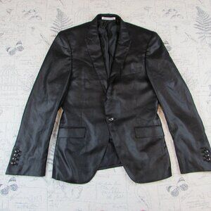Nicole Club For men Japanese blazer sports coat black sheen Japan US XS
